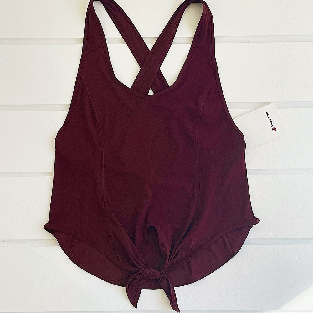 Lululemon Sold Out HTF Call It A Tie Garnet Red Tank Top Size 2 New With Tags